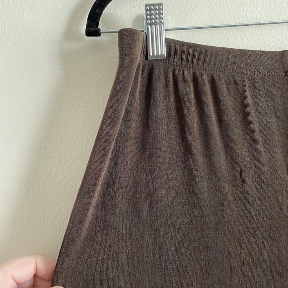Additions By Chicos Women Sz 2 SHORT (Med) Brown Slinky Knit Elastic Waist Pants - Picture 4 of 8